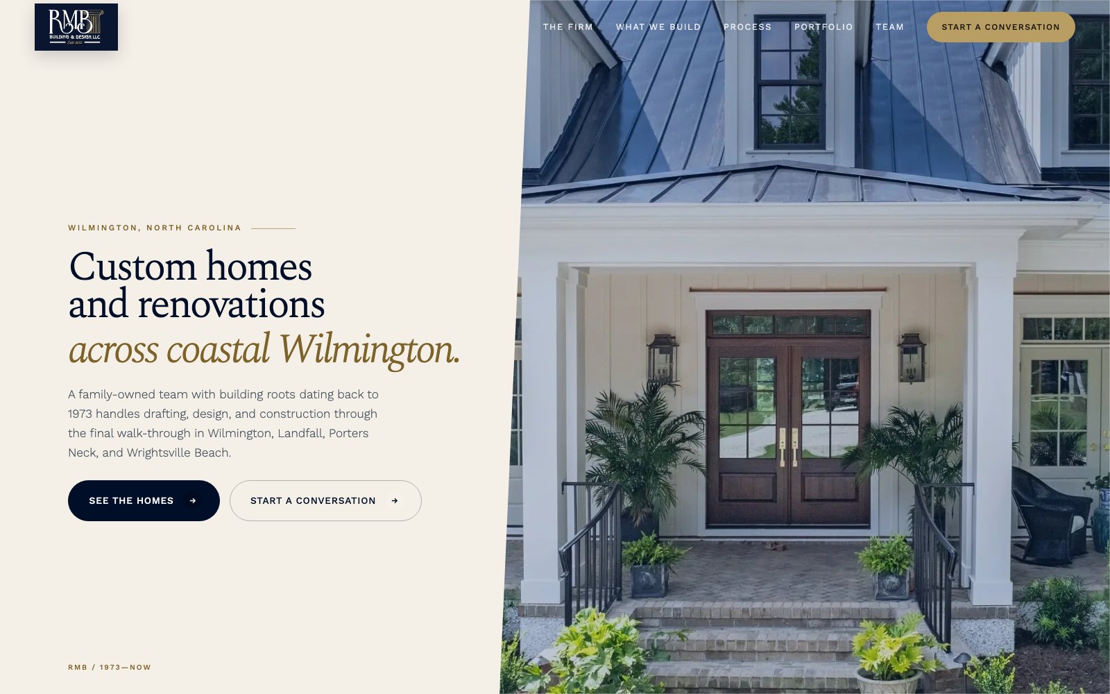 The new RMB Building and Design homepage concept